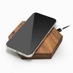 Bezdrôtová nabíjačka Bewood Slim Hexagon QI 15W Orech