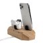 Trojitý drevený nabíjací dok na iPhone, Apple Watch, AirPods