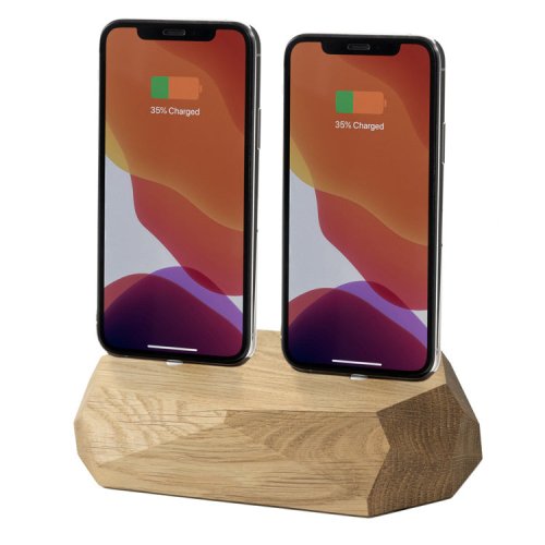 Double nabíjací dok na Apple zariadenia - Farba: Dub