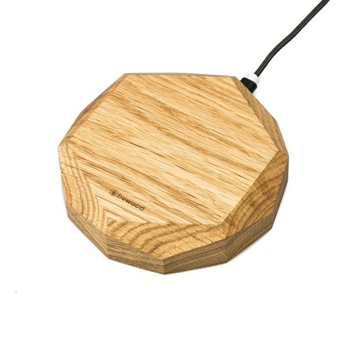 Bezdrôtová nabíjačka Bewood geometrická QI 15W Dub