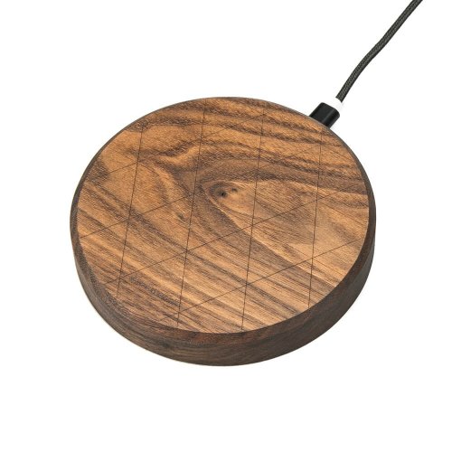 Bezdrôtová nabíjačka Bewood Slim kruhová QI 15W Orech