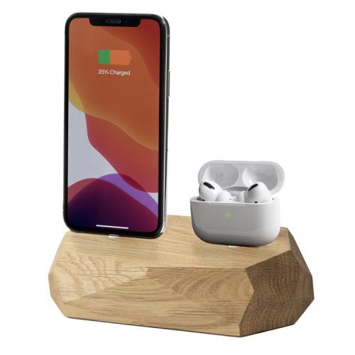 Double nabíjací dok na Apple zariadenia - Farba: Dub