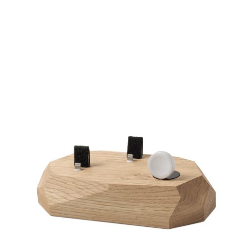 Trojitý drevený nabíjací dok na iPhone, Apple Watch, AirPods
