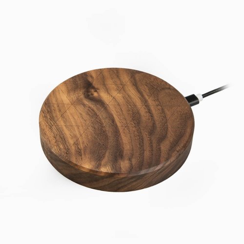 Bezdrôtová nabíjačka Bewood Slim kruhová QI 15W Orech