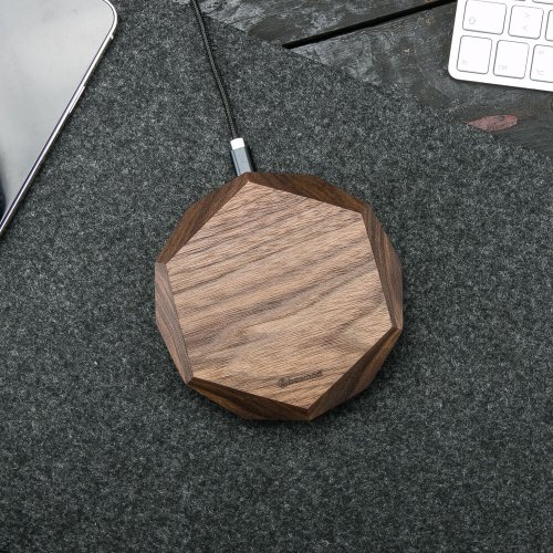 Bezdrôtová nabíjačka Bewood geometrická QI 15W Orech
