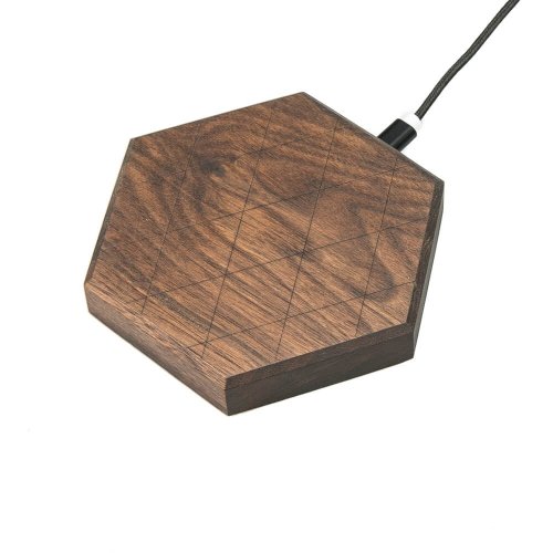 Bezdrôtová nabíjačka Bewood Slim Hexagon QI 15W Orech