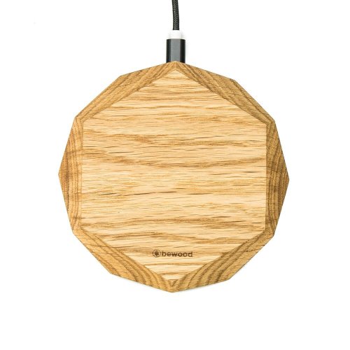 Bezdrôtová nabíjačka Bewood geometrická QI 15W Dub