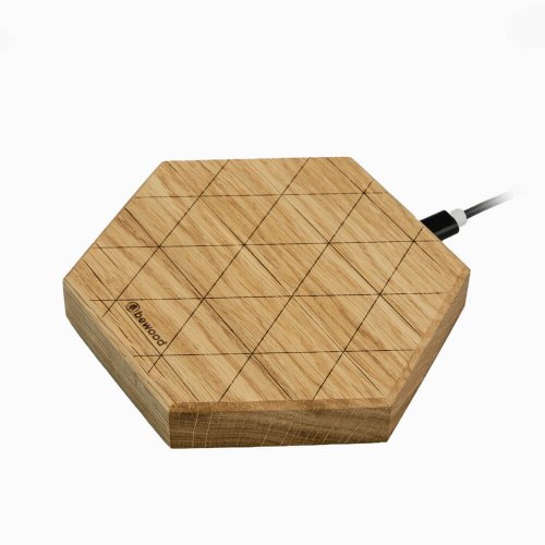 Bezdrôtová nabíjačka Bewood Slim Hexagon QI 15W Dub