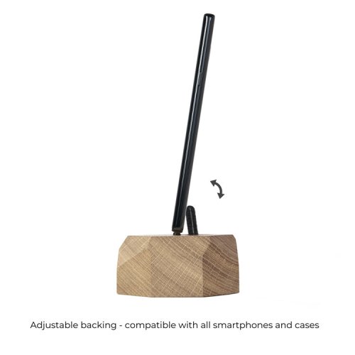 Drevený stojan a nabíjačka na telefón (USB-A - USB-C) - Farba: Orech