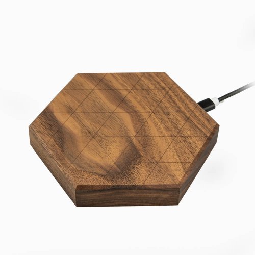 Bezdrôtová nabíjačka Bewood Slim Hexagon QI 15W Orech