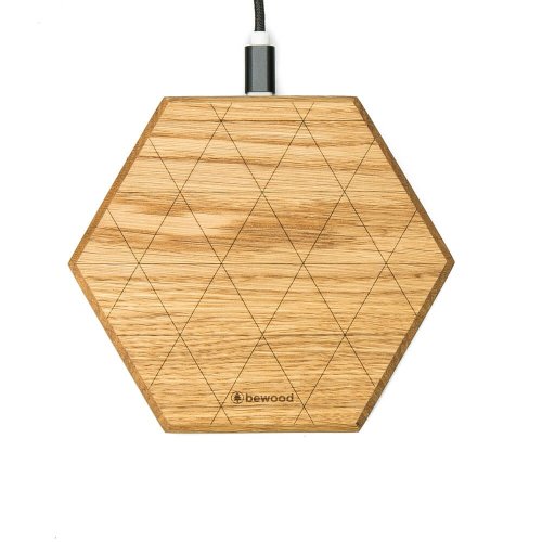 Bezdrôtová nabíjačka Bewood Slim Hexagon QI 15W Dub
