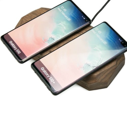 Bezdrôtová nabíjačka Bewood dvojitá QI 10W Orech