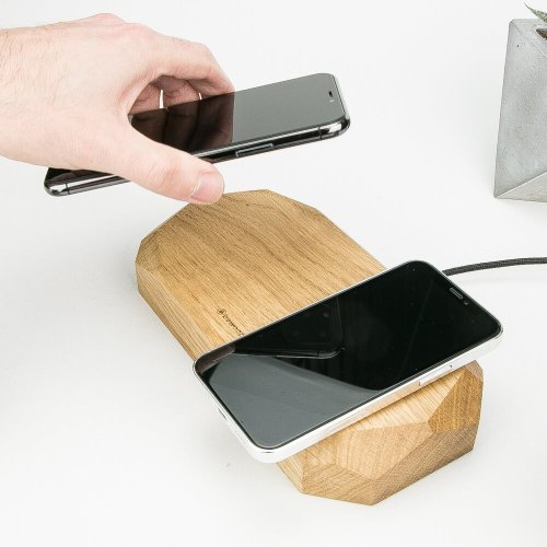 Bezdrôtová nabíjačka Bewood dvojitá QI 10W Dub