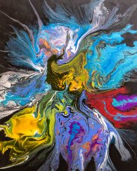 Akrylový obraz metaverse 60 x 50 cm