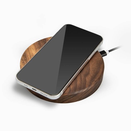 Bezdrôtová nabíjačka Bewood Slim kruhová QI 15W Orech