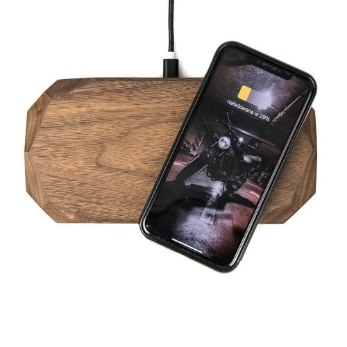 Bezdrôtová nabíjačka Bewood dvojitá QI 10W Orech
