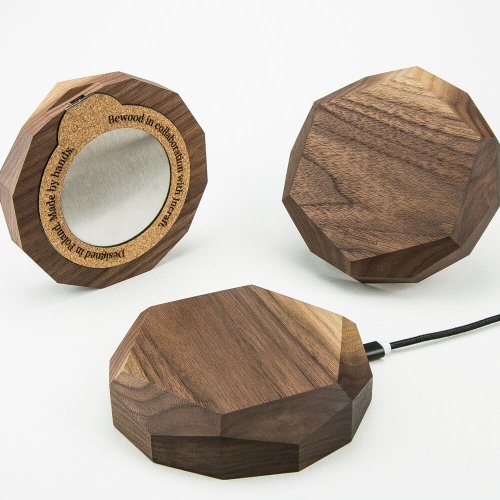 Bezdrôtová nabíjačka Bewood geometrická QI 15W Orech